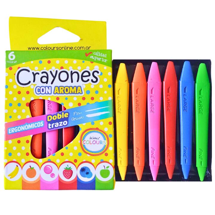 Crayon 2 trazos c/aroma x 6