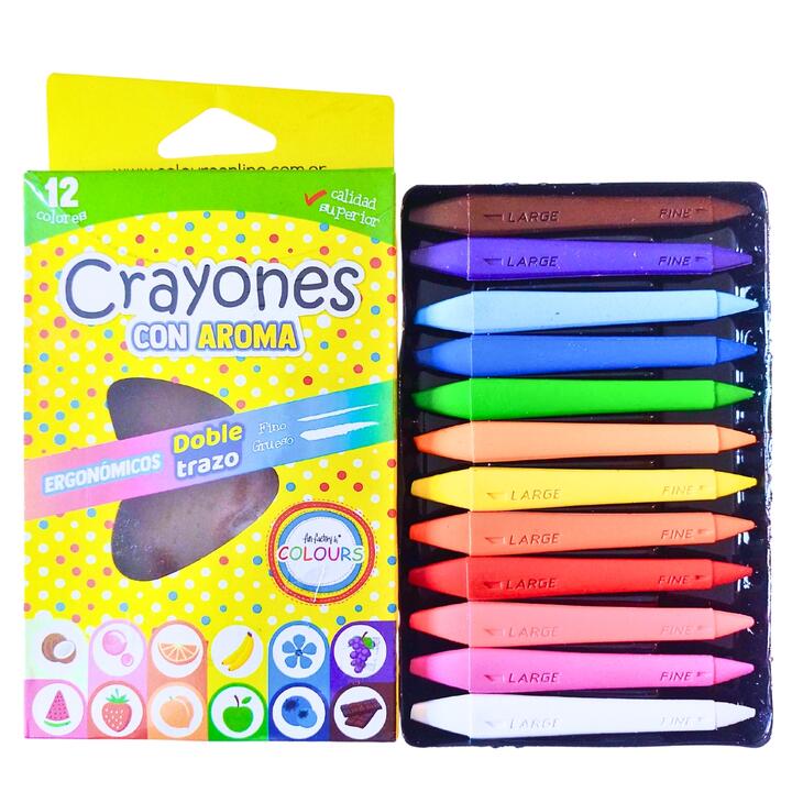 Crayon 2 trazos c/aroma x 12