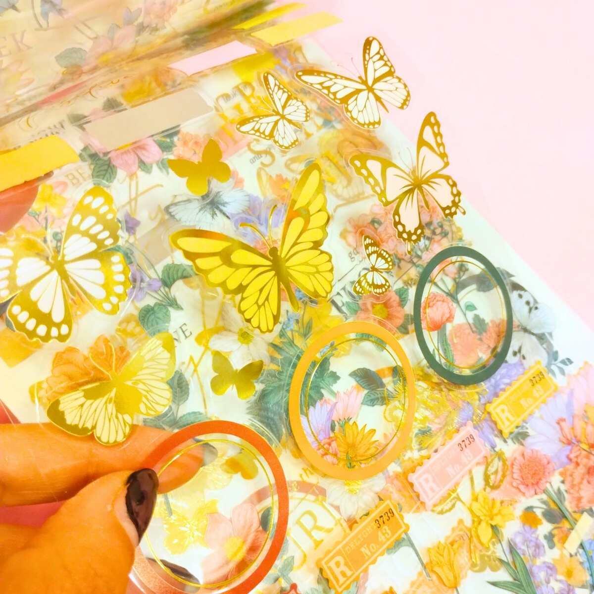 Sticker transparente x 6 planchas Floral
