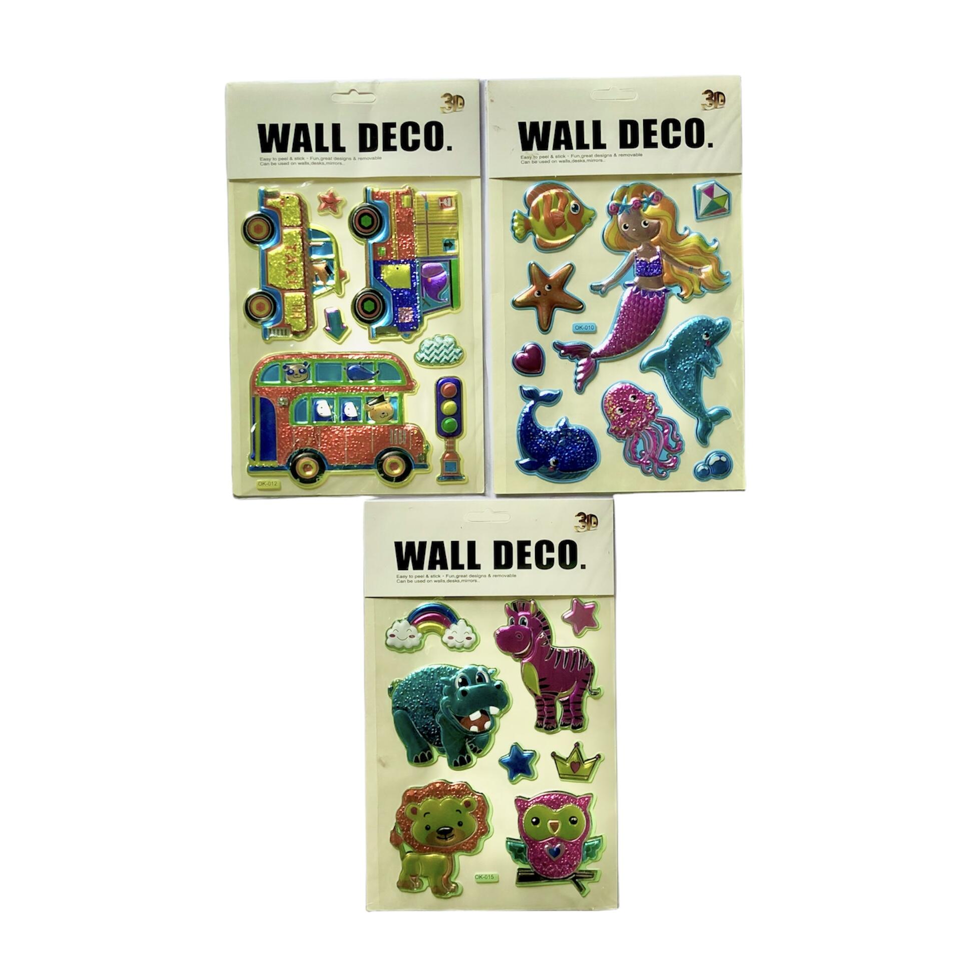 Sticker pop up relieve metalizado Animales/Sirenas/Auto