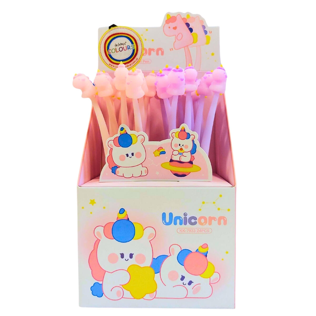 Boligrafo punta aguja silicona flexible Unicornio