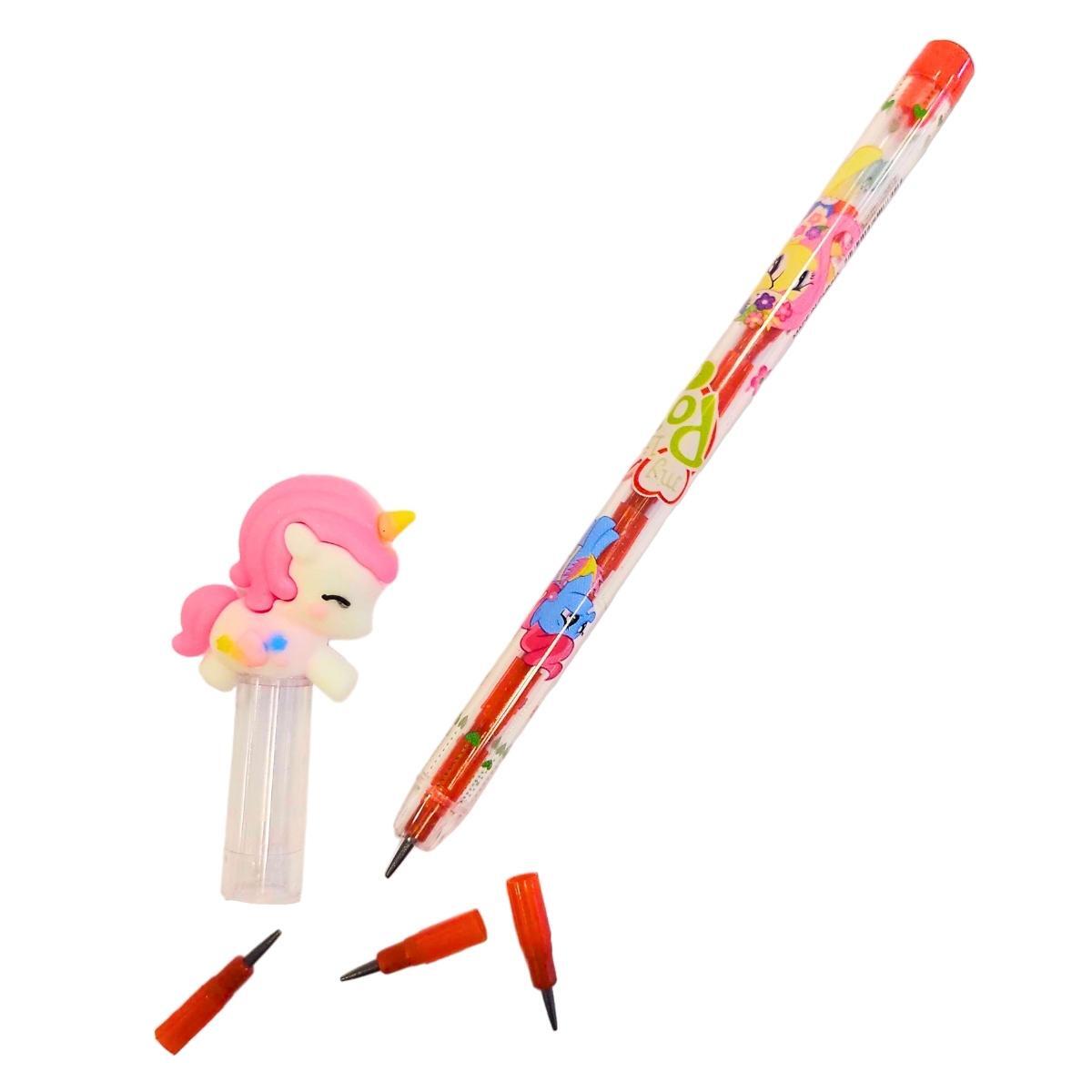 Lapiz punta intercambiable topper Unicornio c/luna pastel