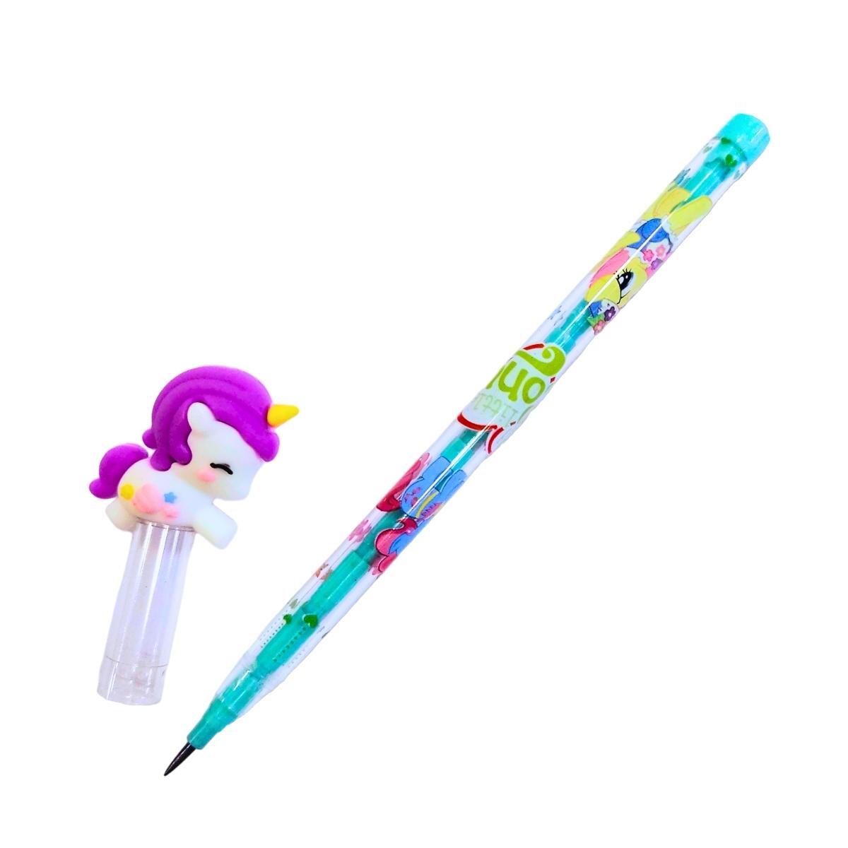 Lapiz punta intercambiable topper Unicornio c/luna pastel