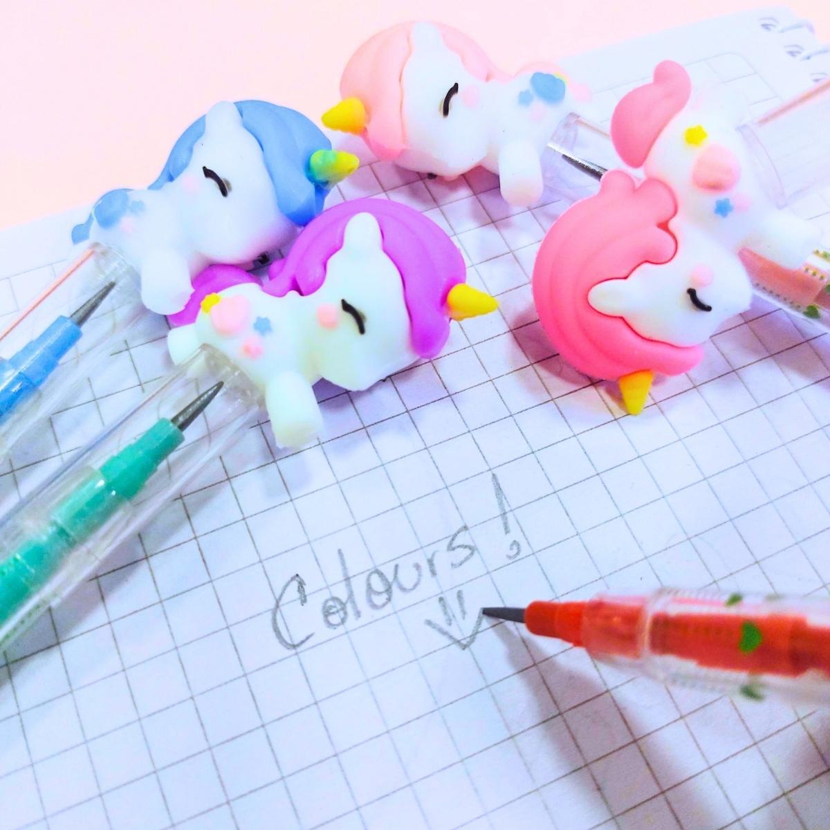 Lapiz punta intercambiable topper Unicornio c/luna pastel