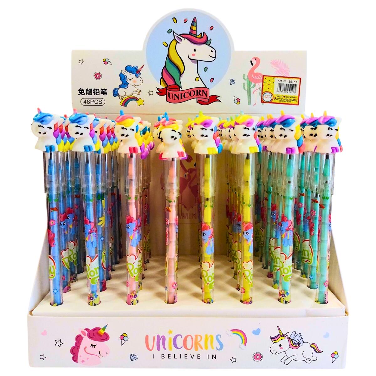 Lapiz puntas intercambiables topper Unicornio rainbow