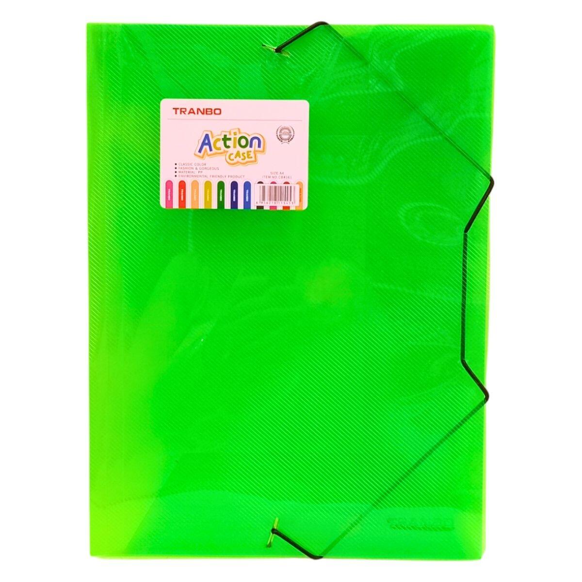 Carpeta A4 c/elastico diagonal colores transparente