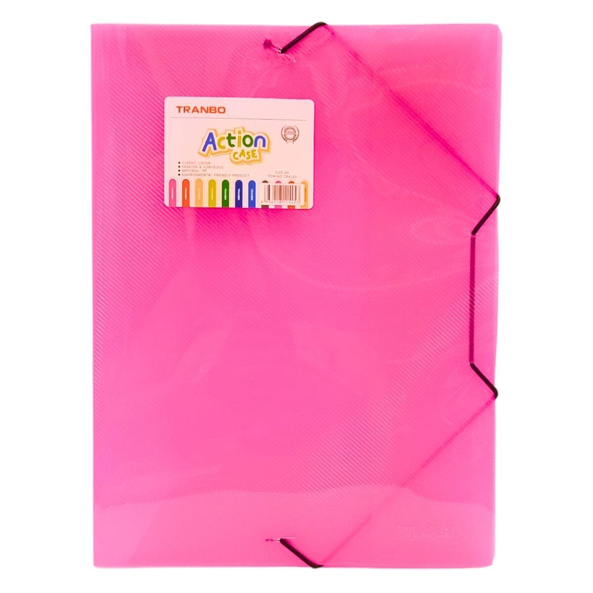 Carpeta A4 c/elastico diagonal colores transparente