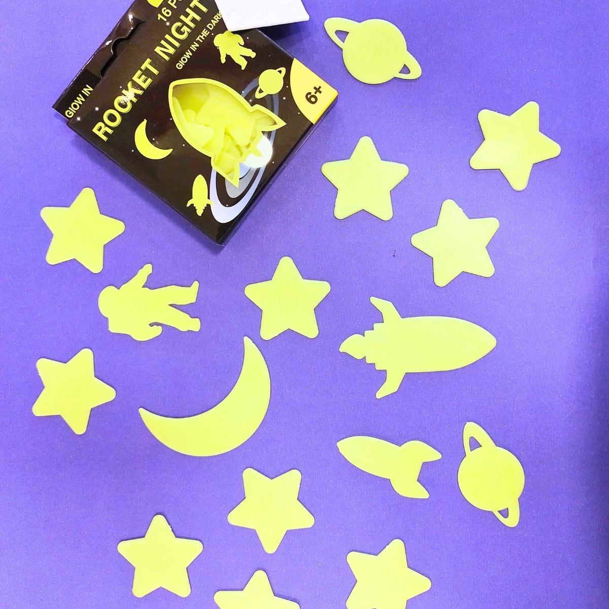 Sticker glow in the dark Espacial x 12 unidades en exh