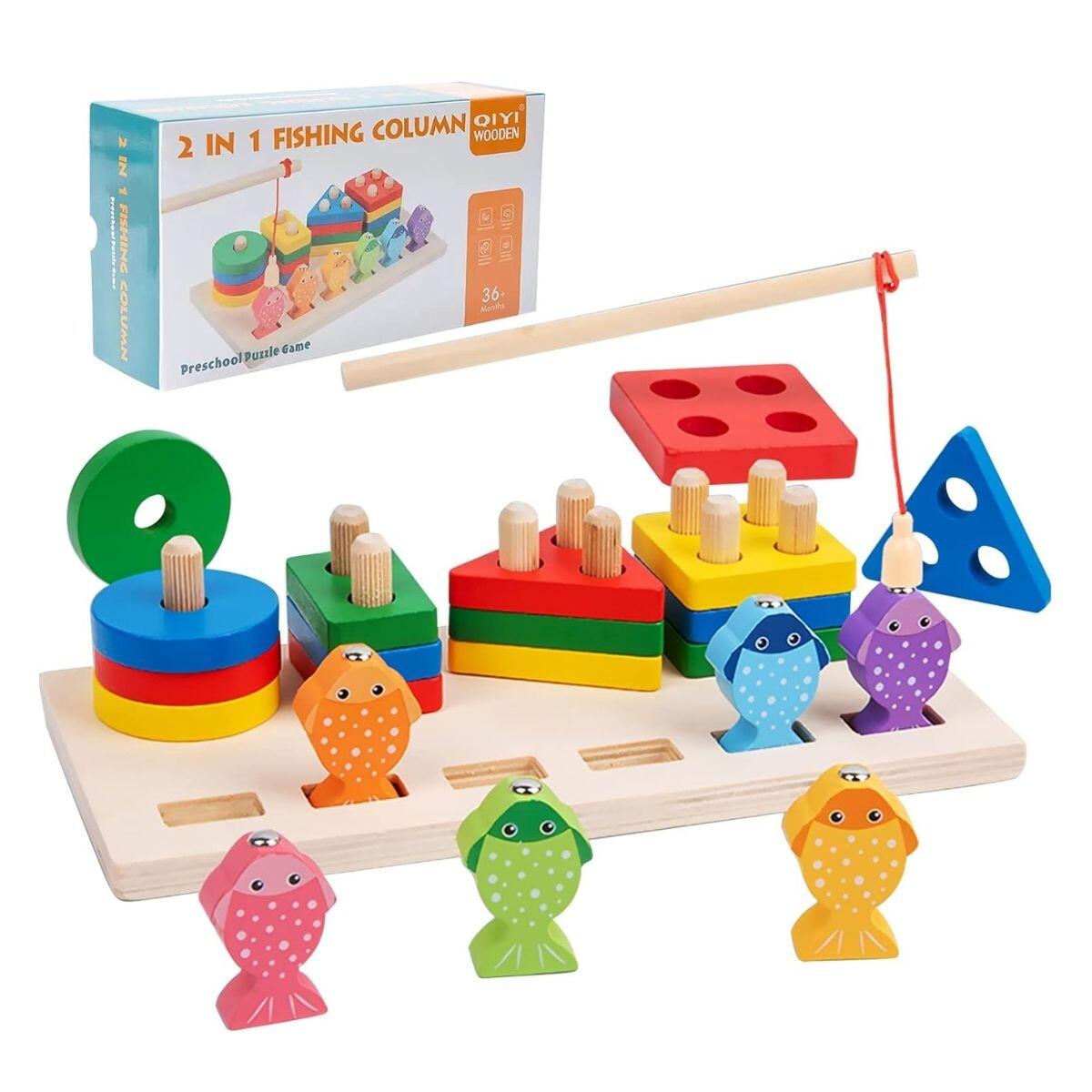 Juego figuras geometricas c/juego de pesca