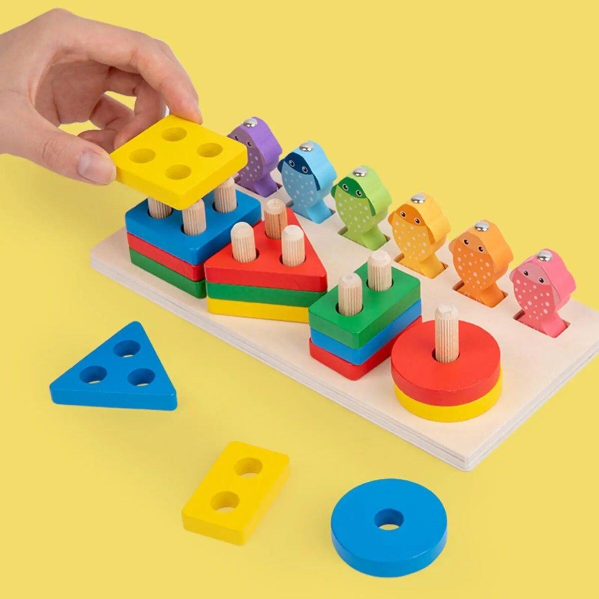 Juego figuras geometricas c/juego de pesca