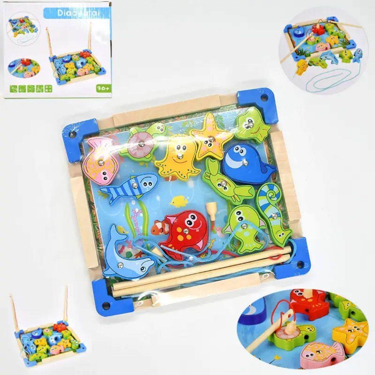 Juego de pesca c/iman de madera