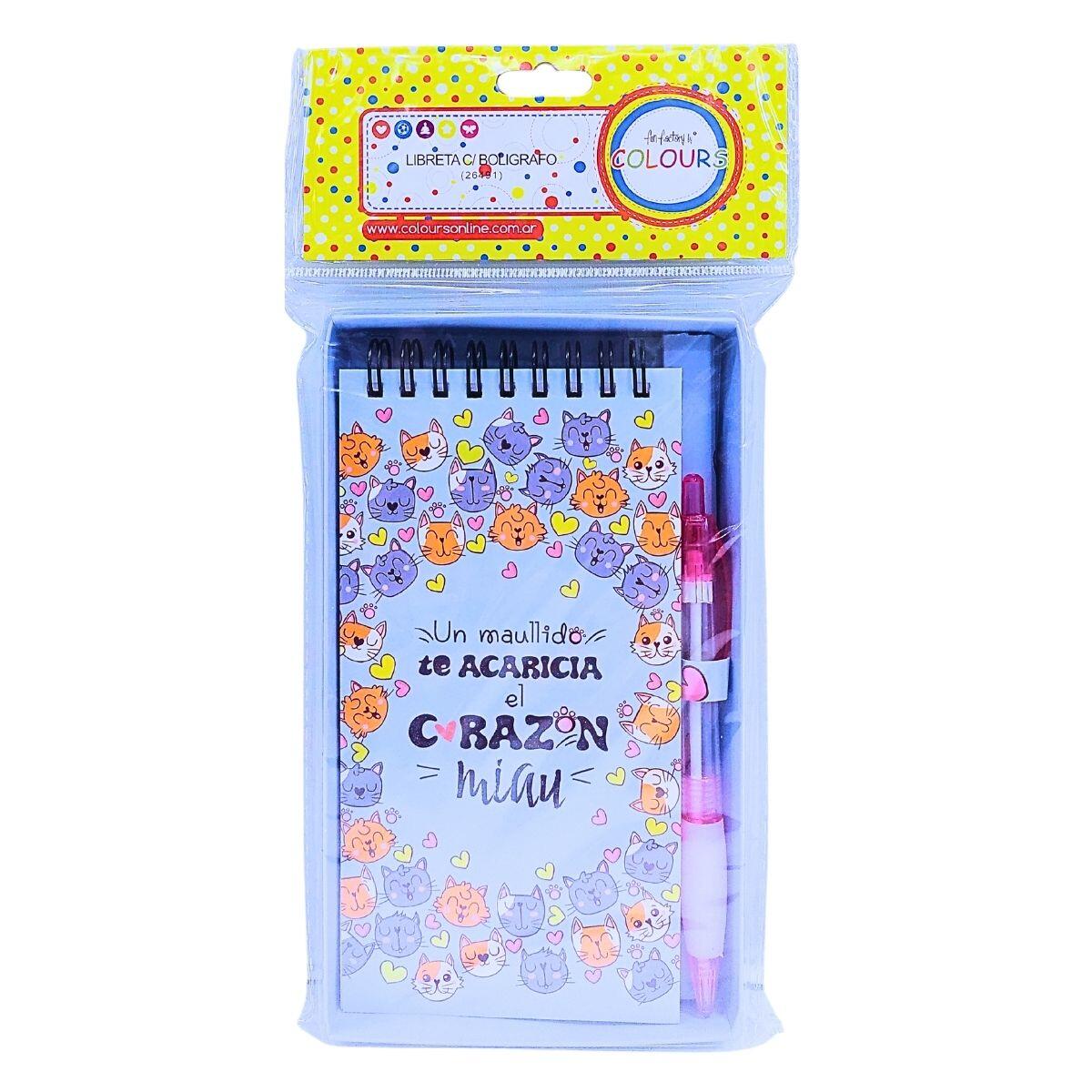 Libreta 9x17cm  Miau c/boligrafo