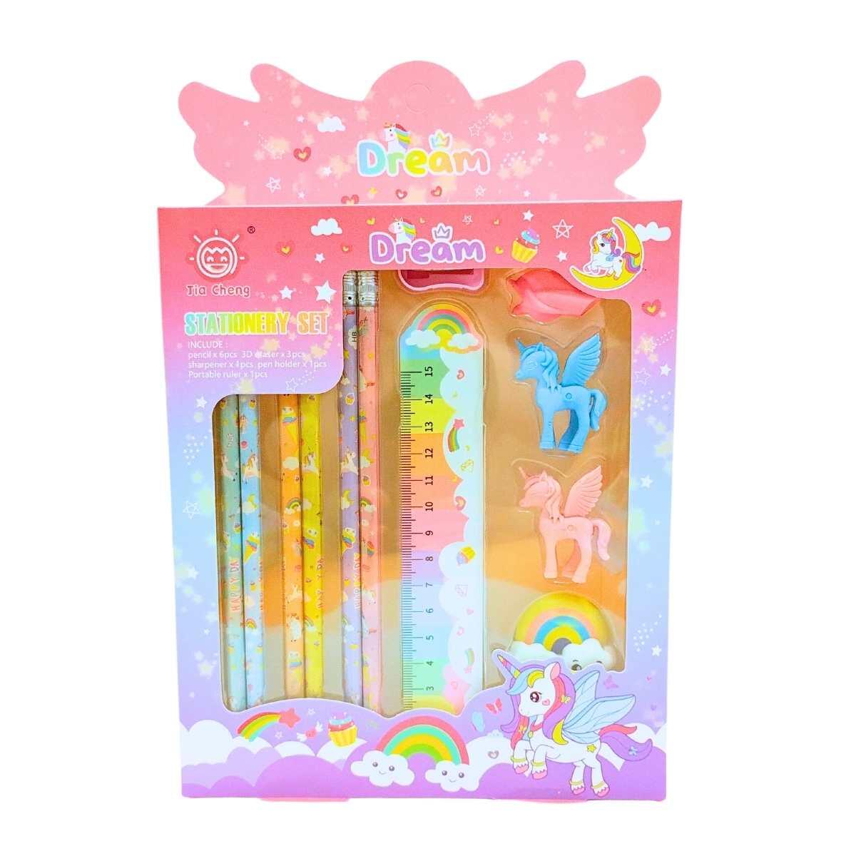 Set escolar Unicornio en caja