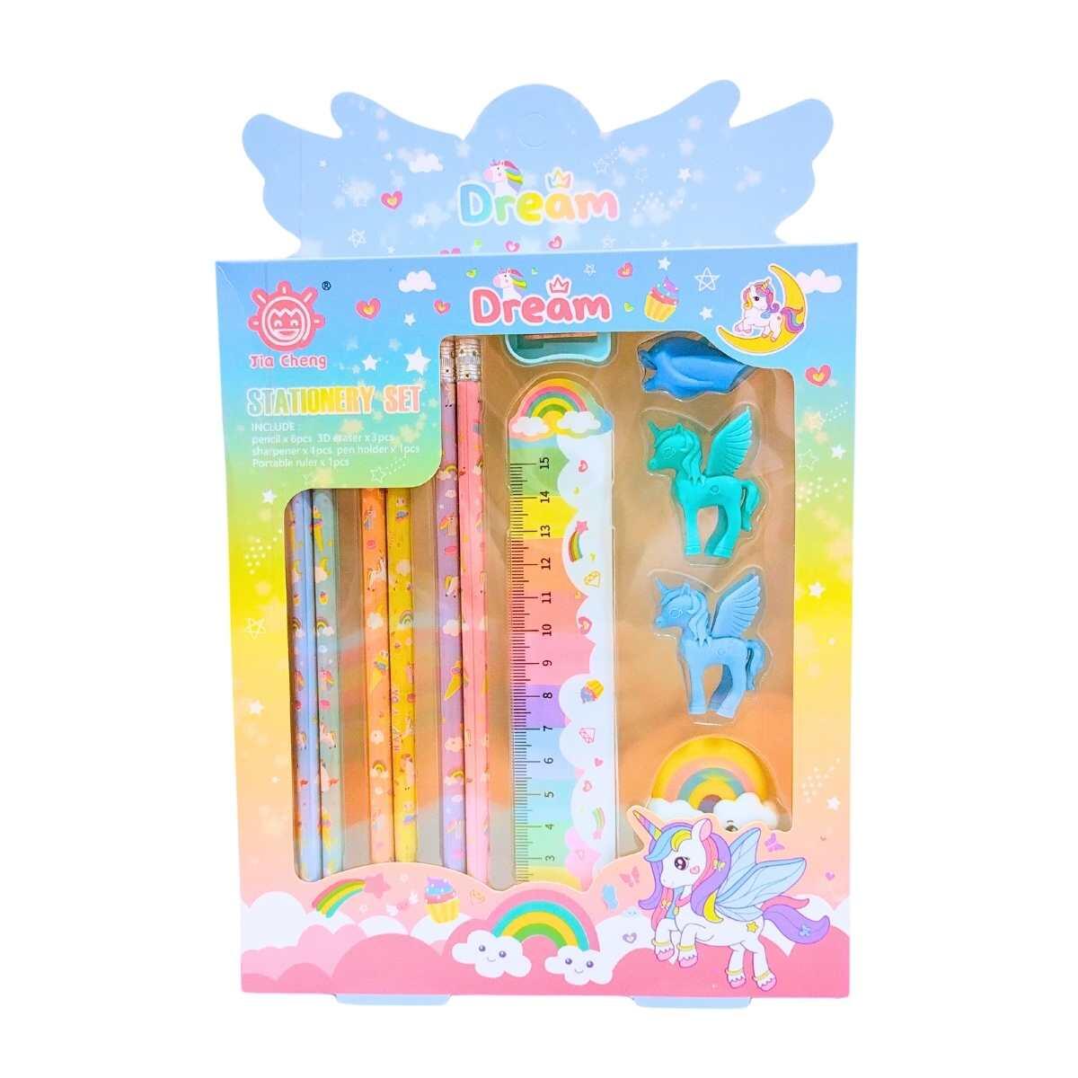 Set escolar Unicornio en caja