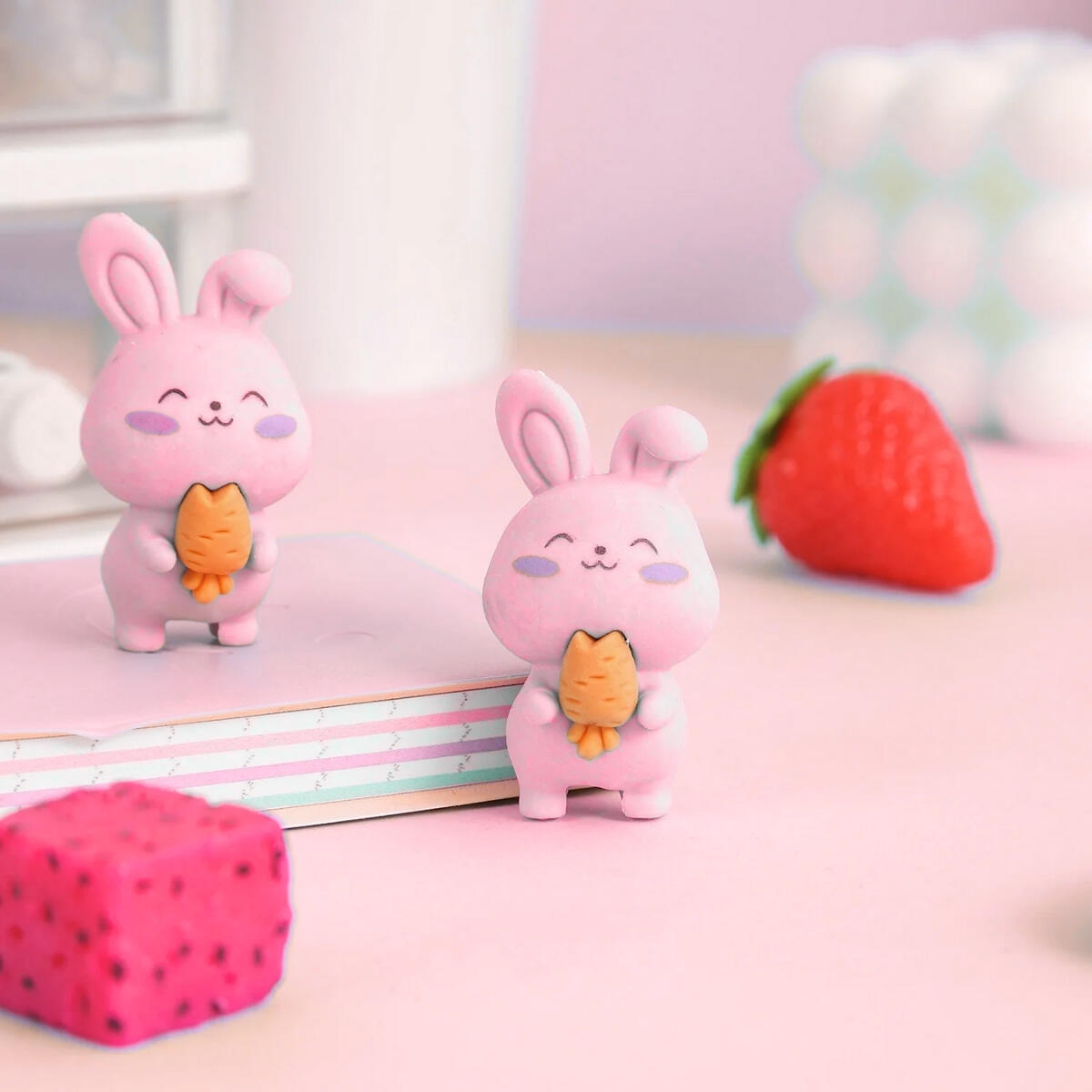 Goma Conejos c/zanahorias 3D 