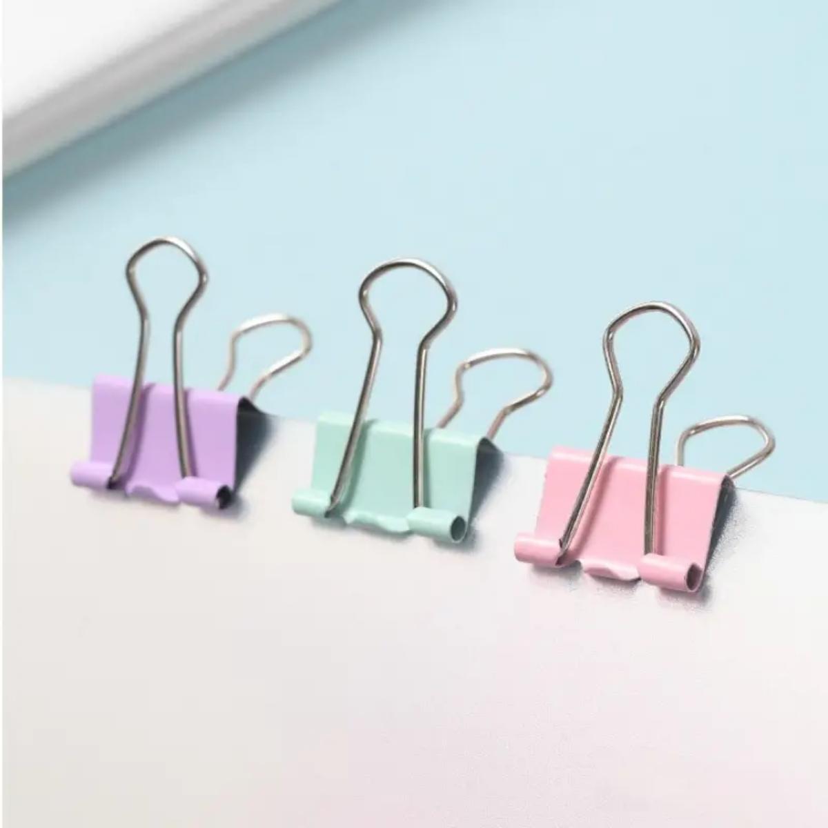 Clip pastel plateado en blister x 8 - 19mm