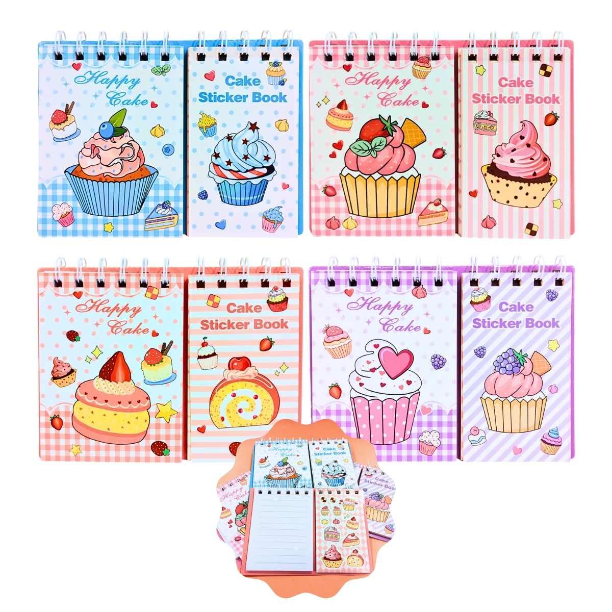 Libreta + sticrkers Dulces - 60 hojas rayadas - 8 stickers - 12 lisas color