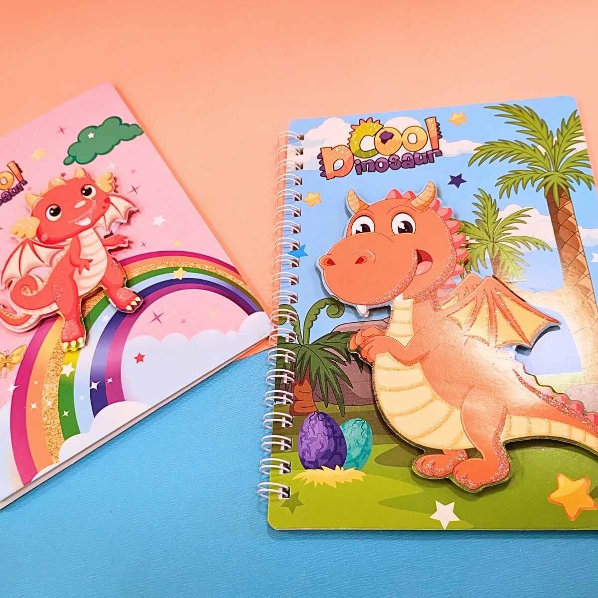 Cuaderno Dino c/glitter - 40 hojas rayadas