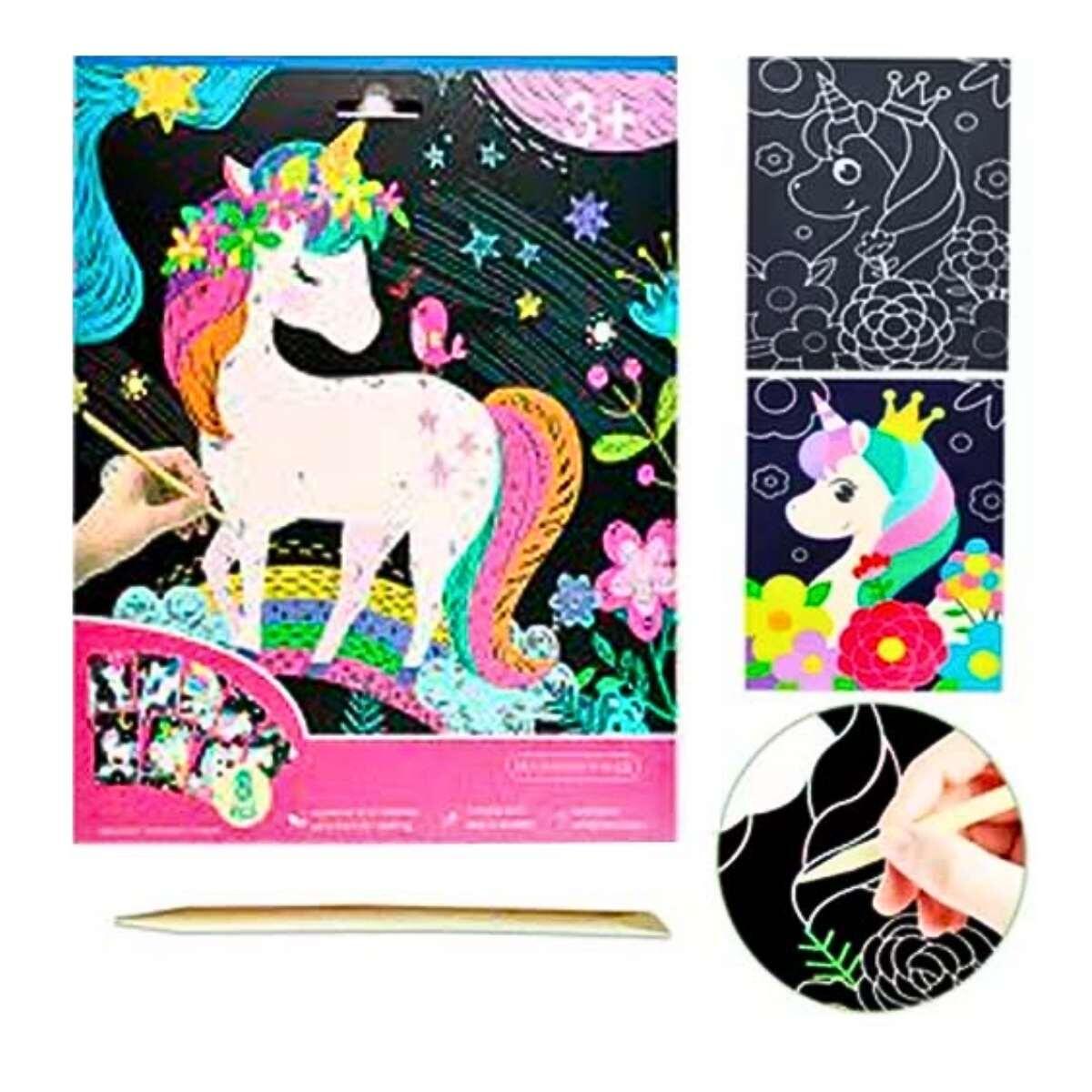 Papel Magico Unicornio c/lapiz bamboo - 8 hojas