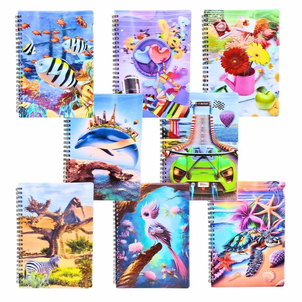 Cuaderno tridimencional varios modelos - 70 hojas rayadas