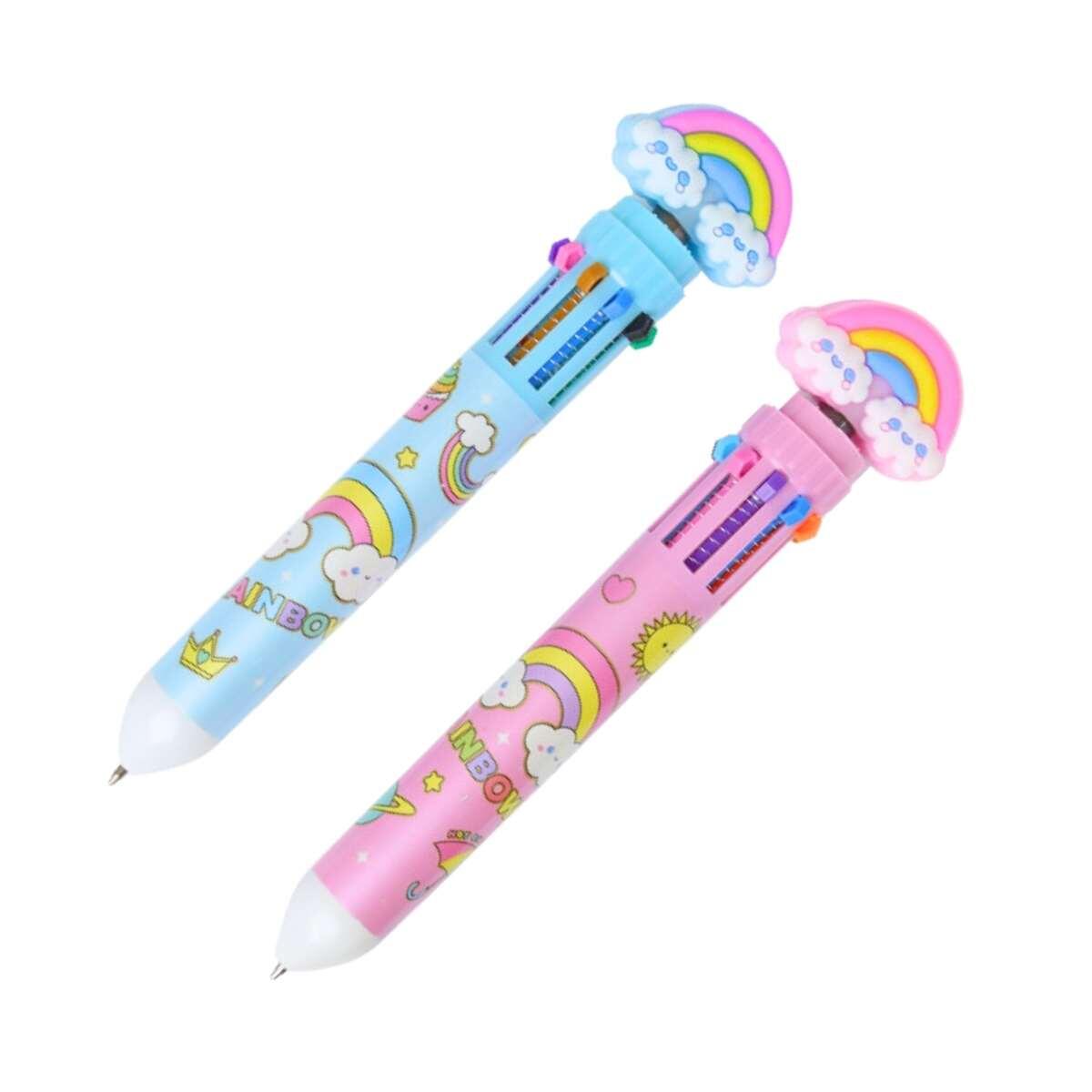 Boligrafo multi x 10 Arco Iris cuerpo estampado