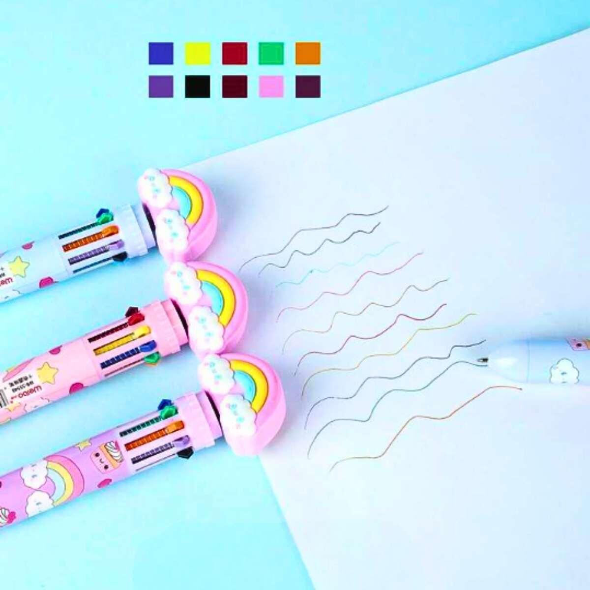 Boligrafo multi x 10 Arco Iris cuerpo estampado