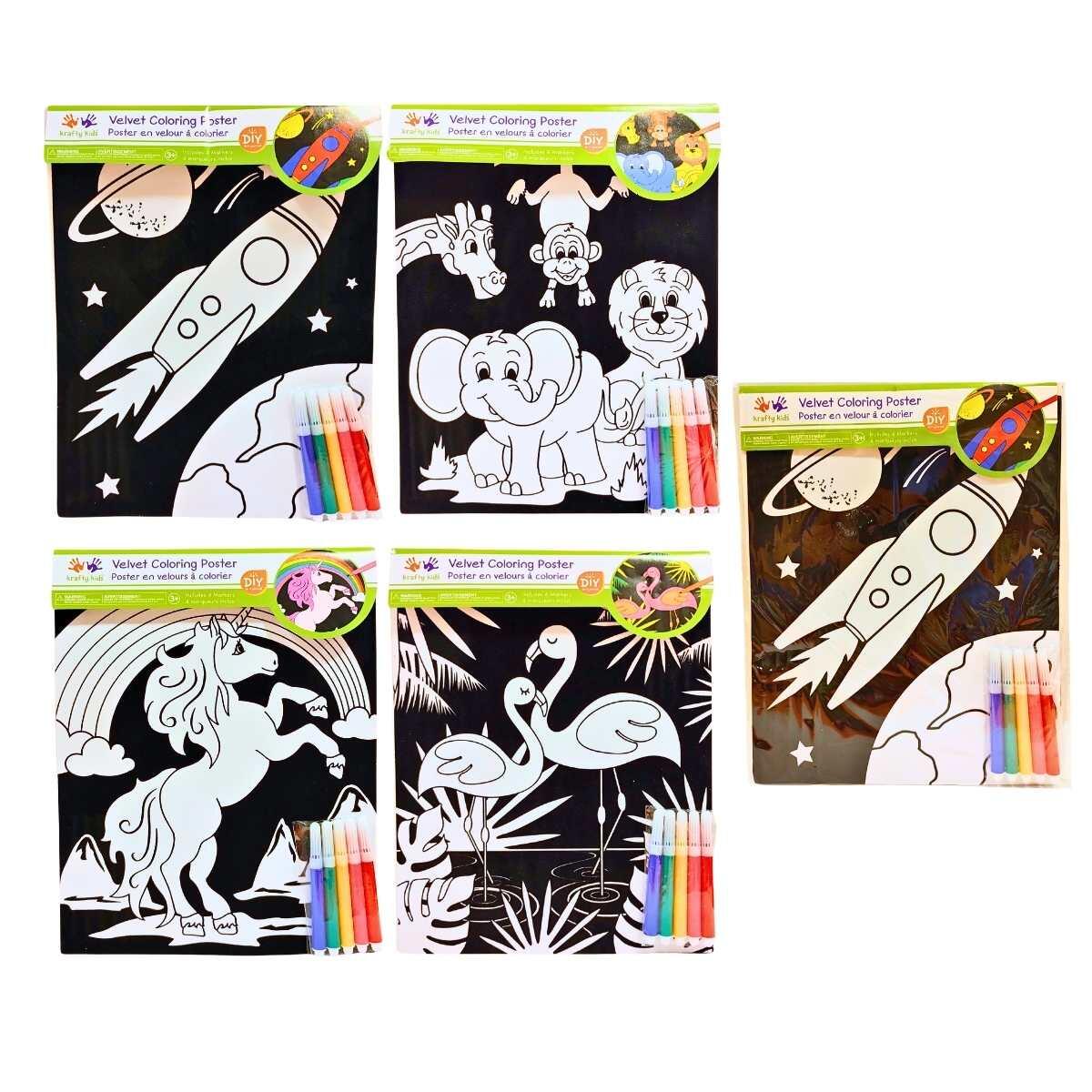 Lamina afelpada Unicornio para pintar c/marcadores