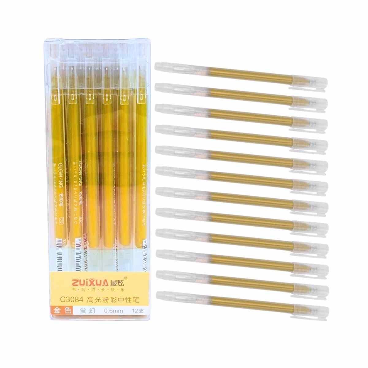 Boligrafo punta aguja color dorado - 0.6 mm