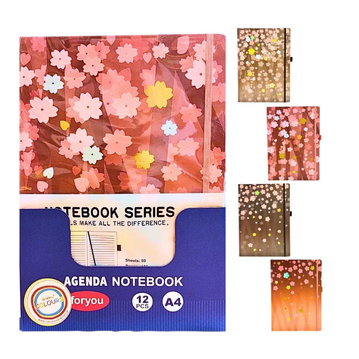 Cuaderno A4 Florcitas - 80 hojas rayadas - 80g