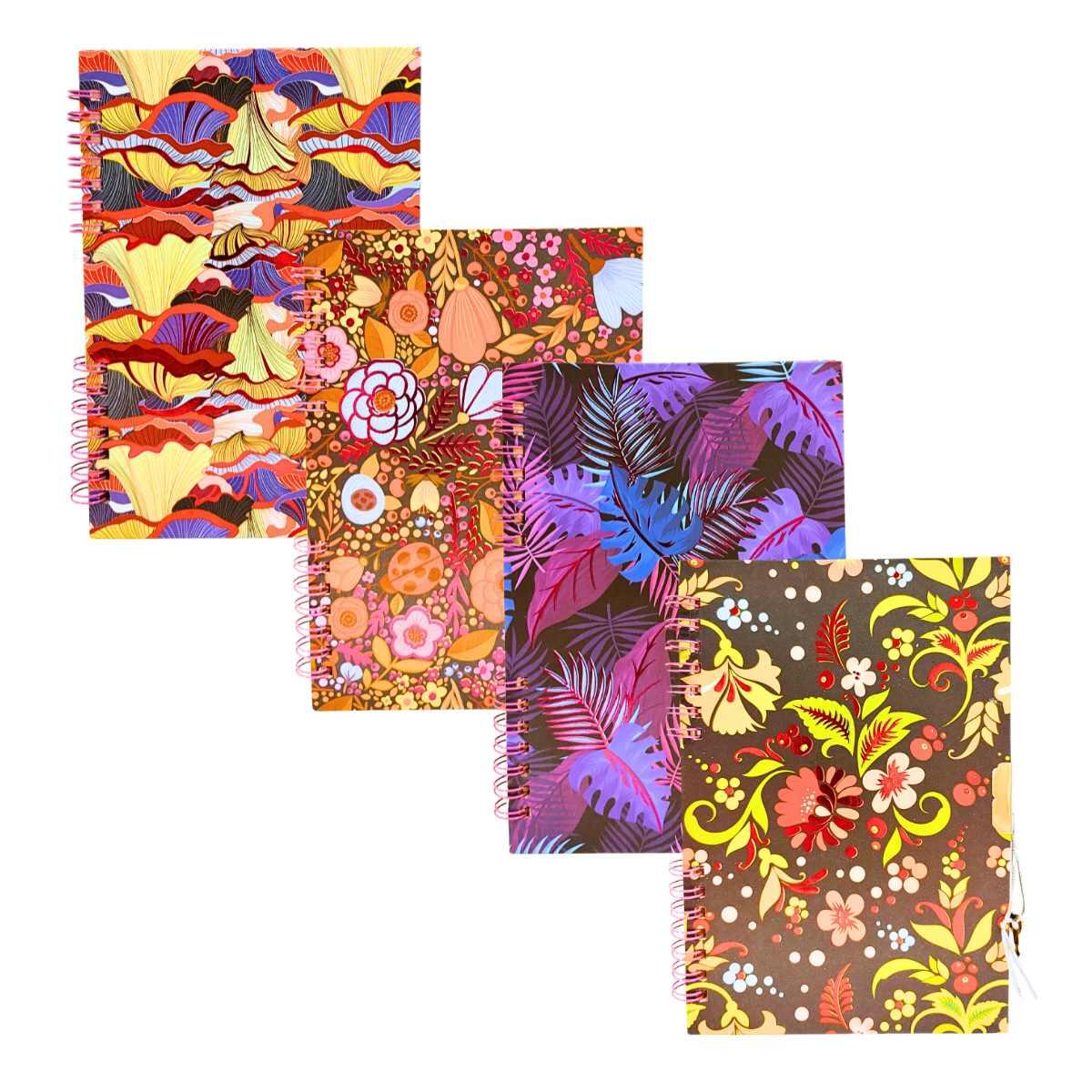 Cuaderno Mandala/Flores c/candado y espiral