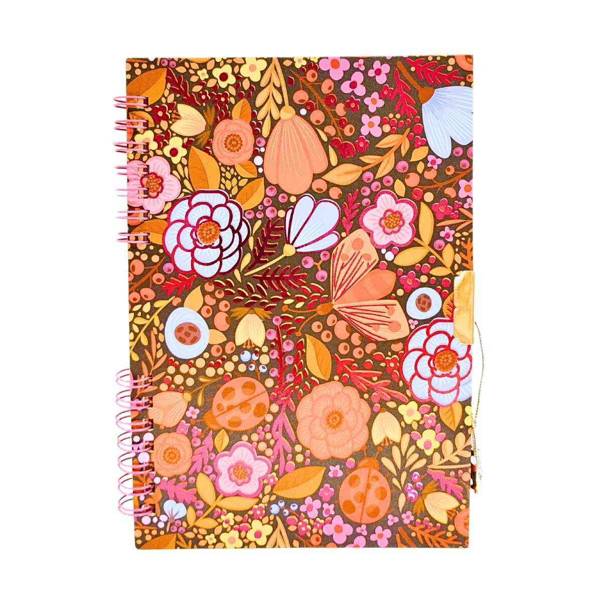 Cuaderno Mandala/Flores c/candado y espiral