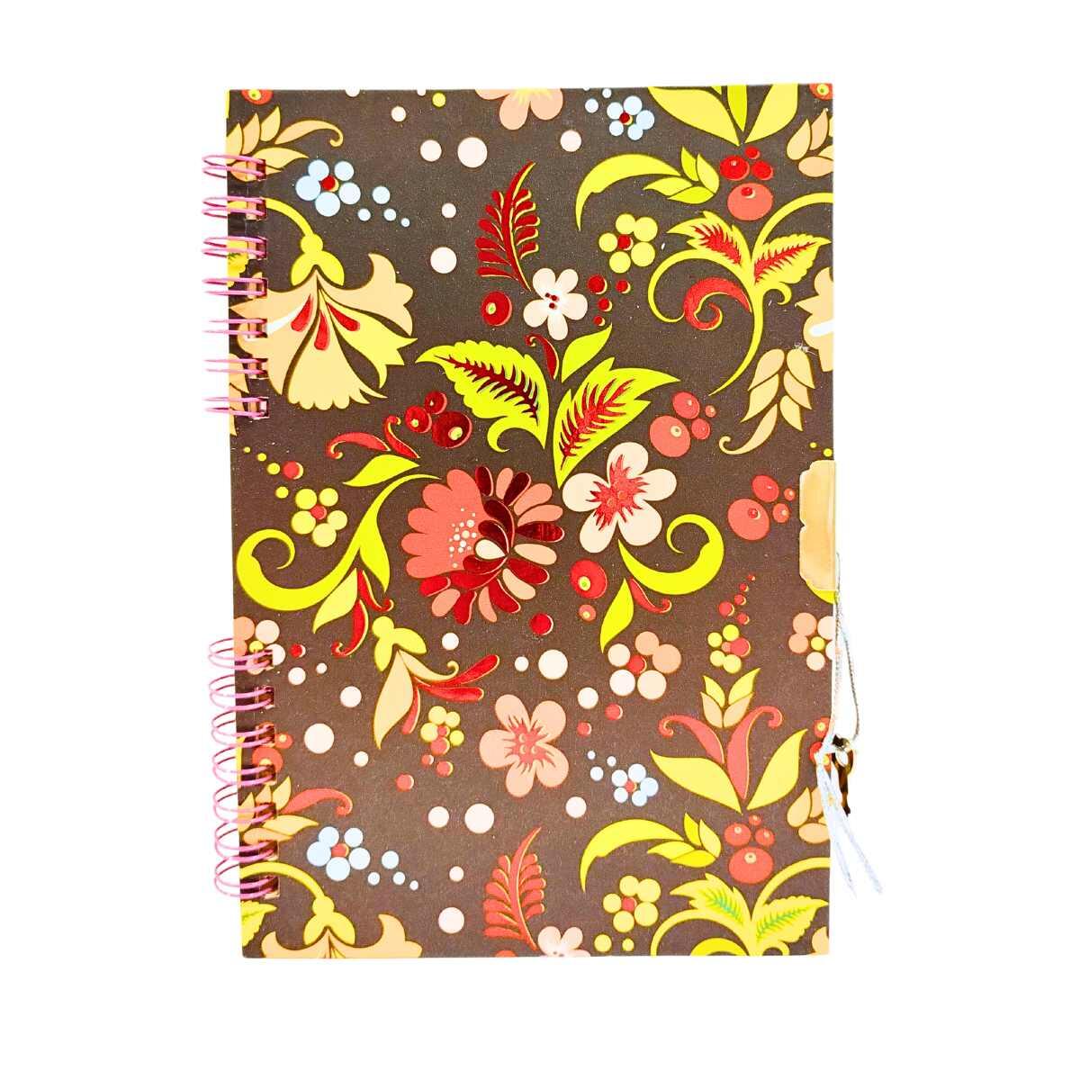 Cuaderno Mandala/Flores c/candado y espiral