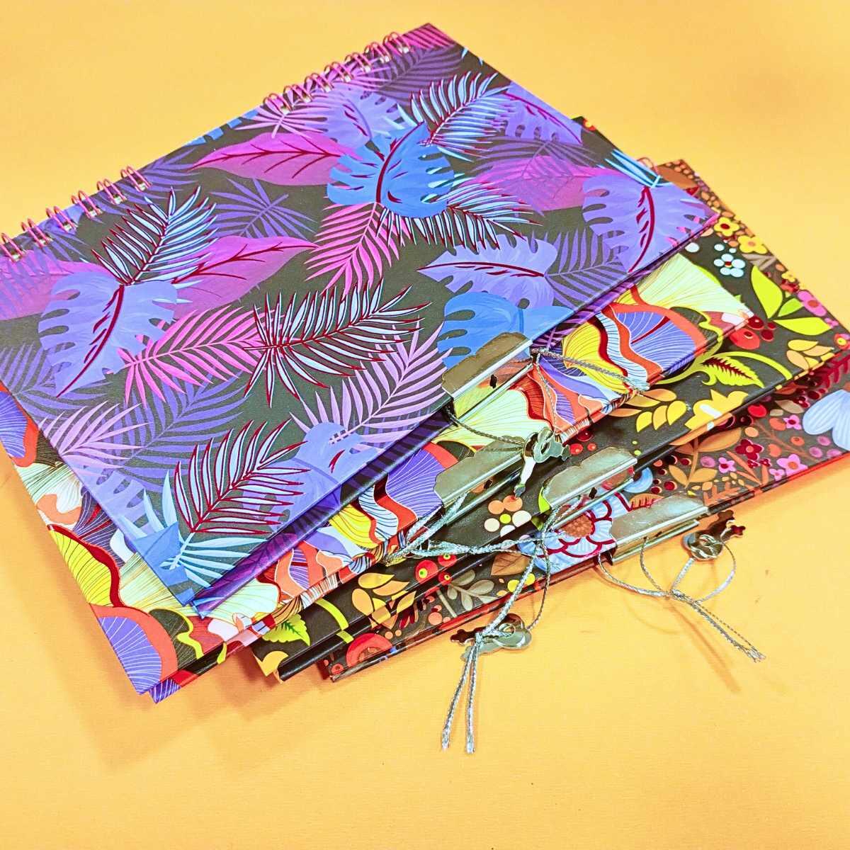 Cuaderno Mandala/Flores c/candado y espiral