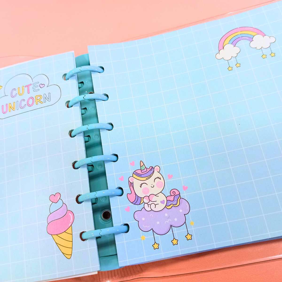 Libreta Unicornio c/ganchos