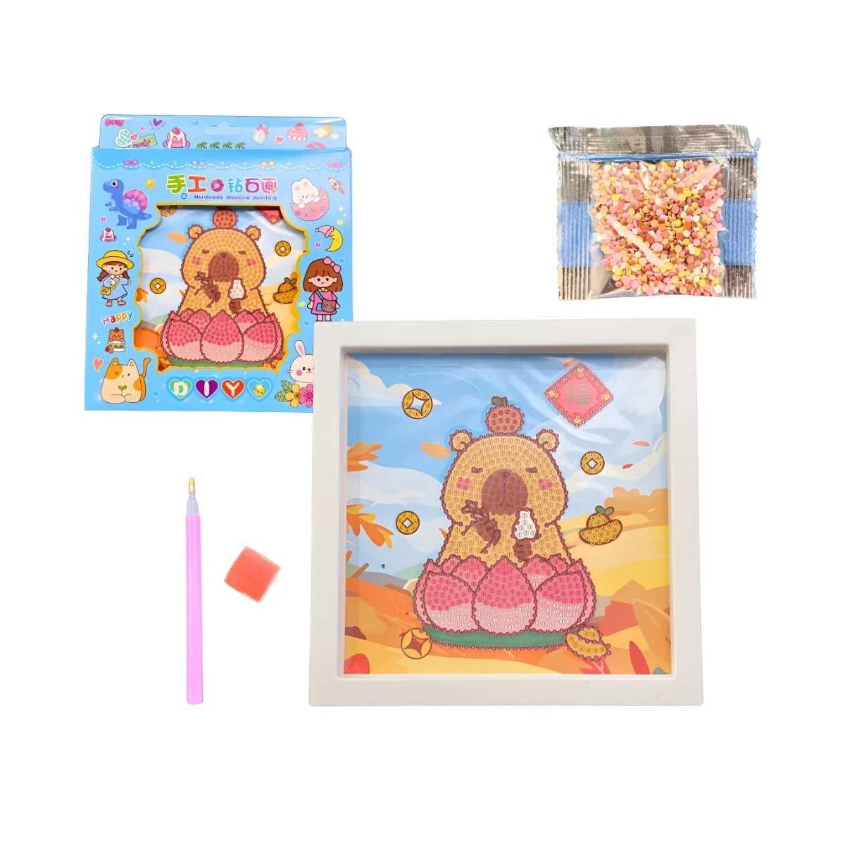 PIntura de diamante Capybara c/bastidor plastico en caja