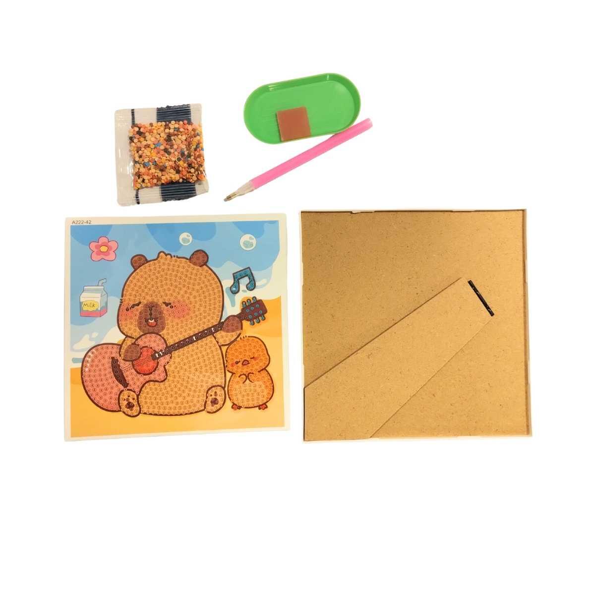 Pintura de diamantes Capybara c/bastidor plastico en caja