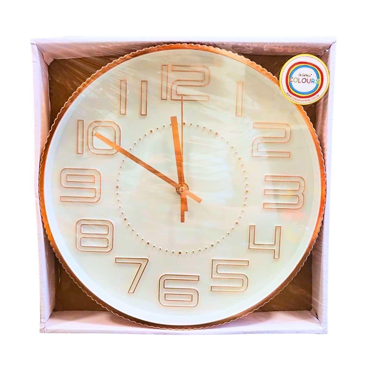 Reloj decorativo metalizado para colgar a pila