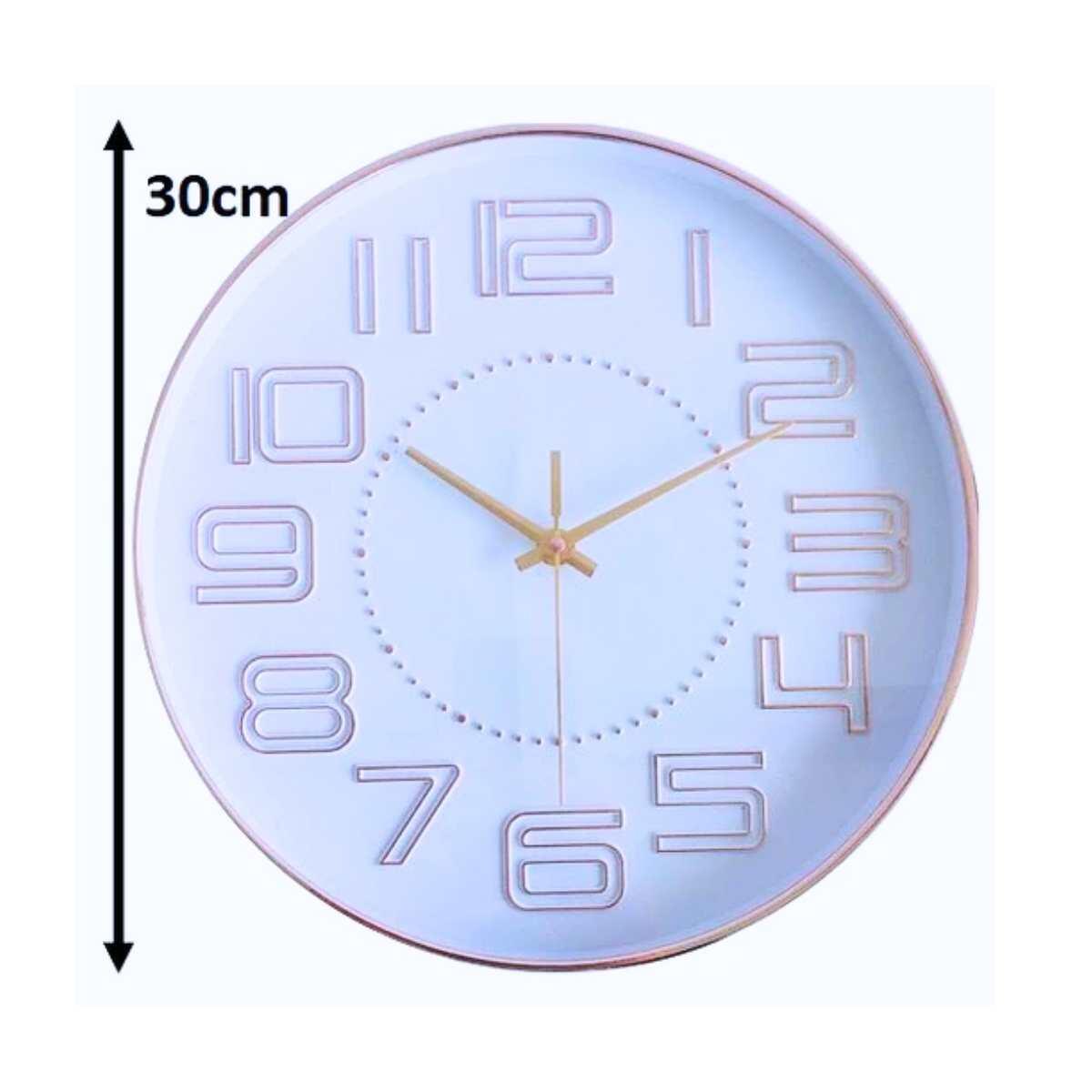 Reloj decorativo metalizado para colgar a pila