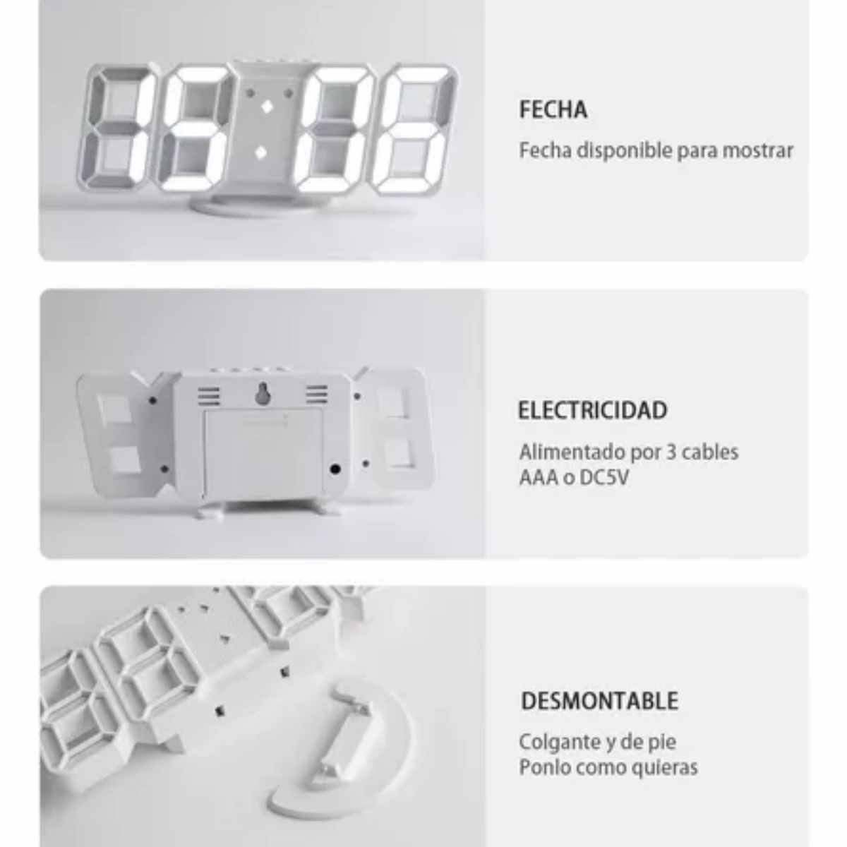 Reloj escritorio usb y pila 3D