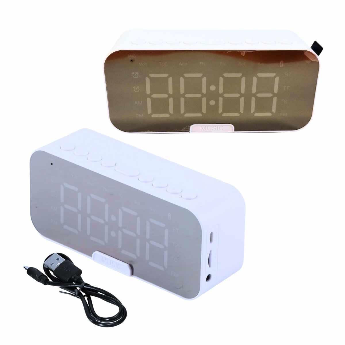 Reloj Bruetooth c/pantalla led, temperatura, soporte celular y radio fm