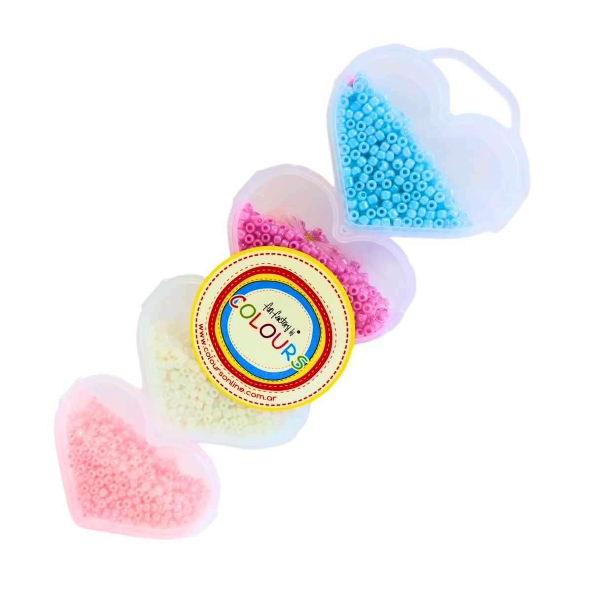 Set bijou pastel Corazones x 4