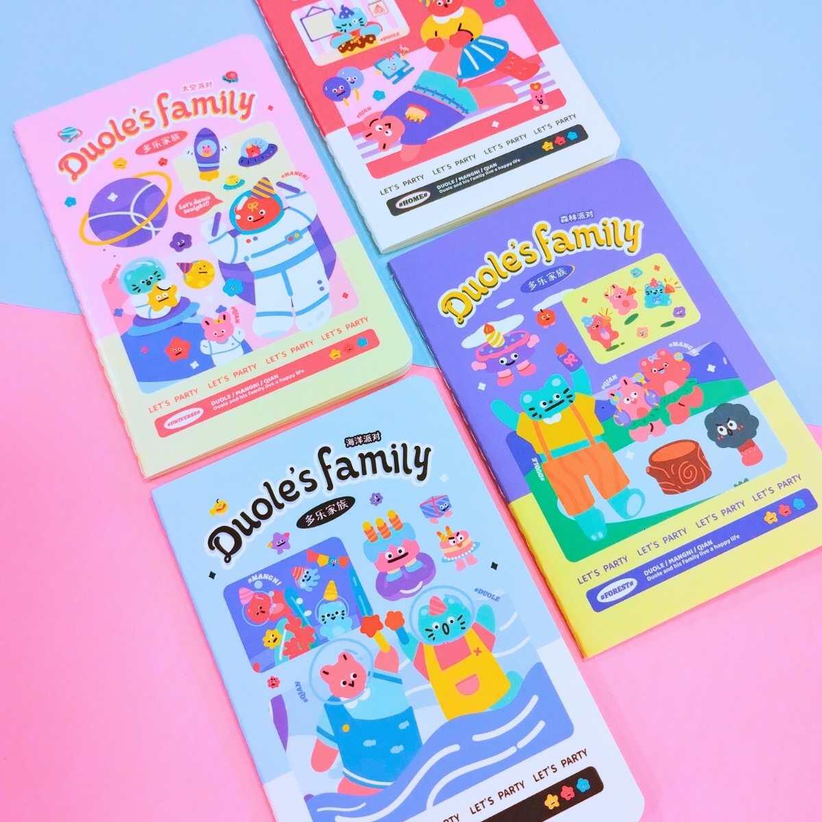 Pack Libretas x 4 piezas rayada/lisa/puntos/cuadriculada - 60 hojas