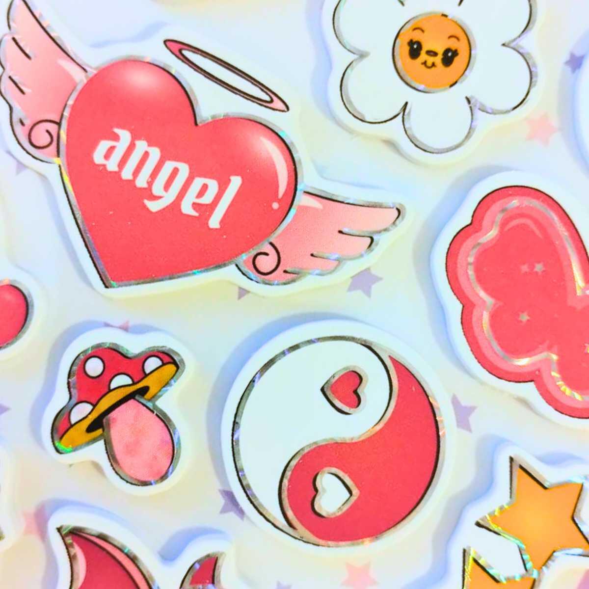 Sticker Unicornios/Corazones goma eva