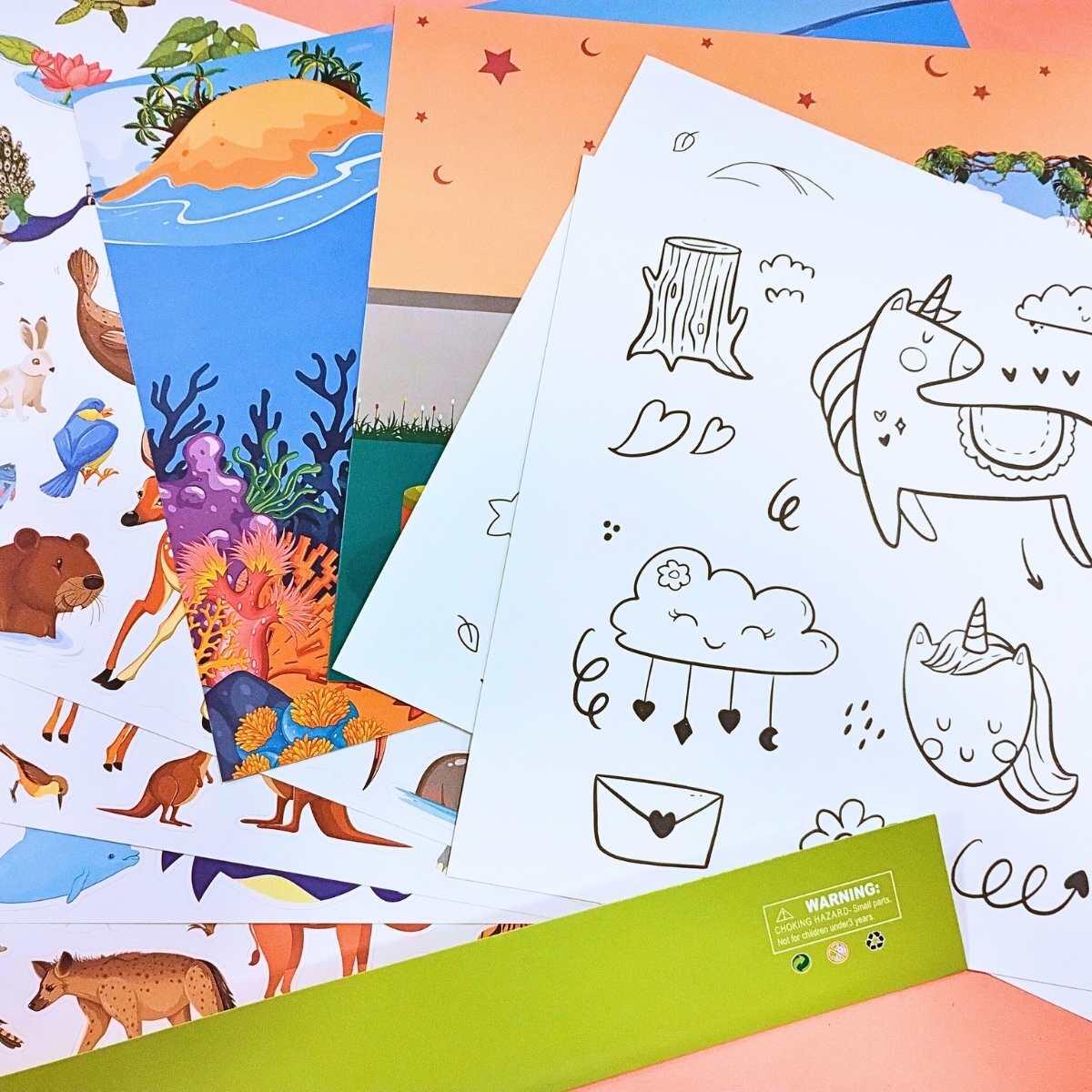 Sticker x 200 + laminas x 5 Animales