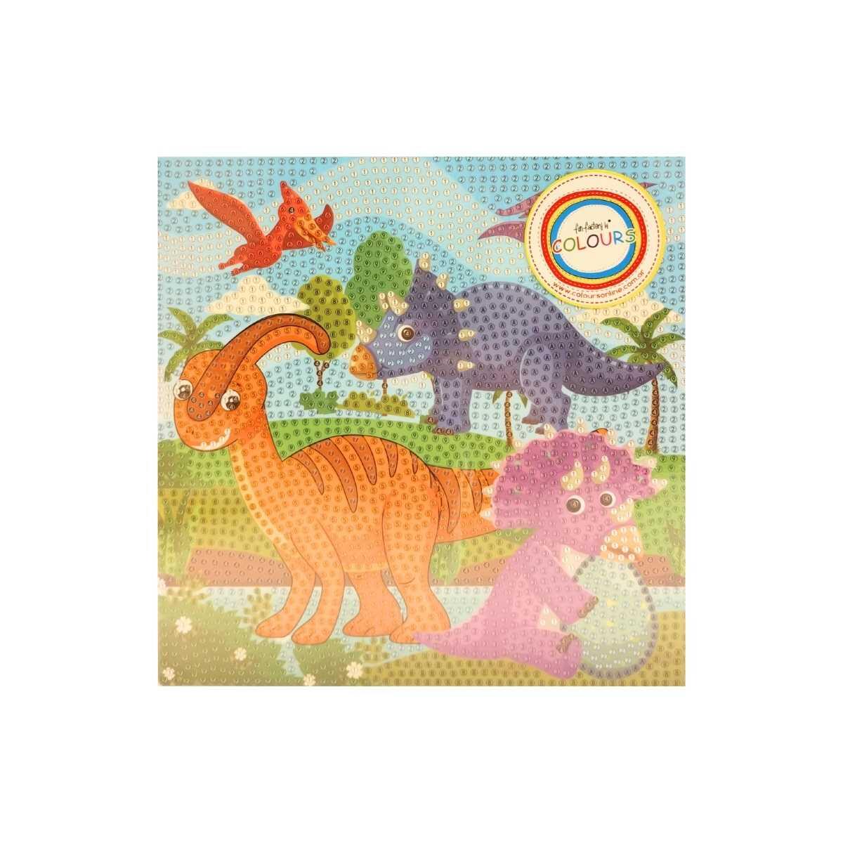 Pintura de diamante Dinos c/bastidor plastico