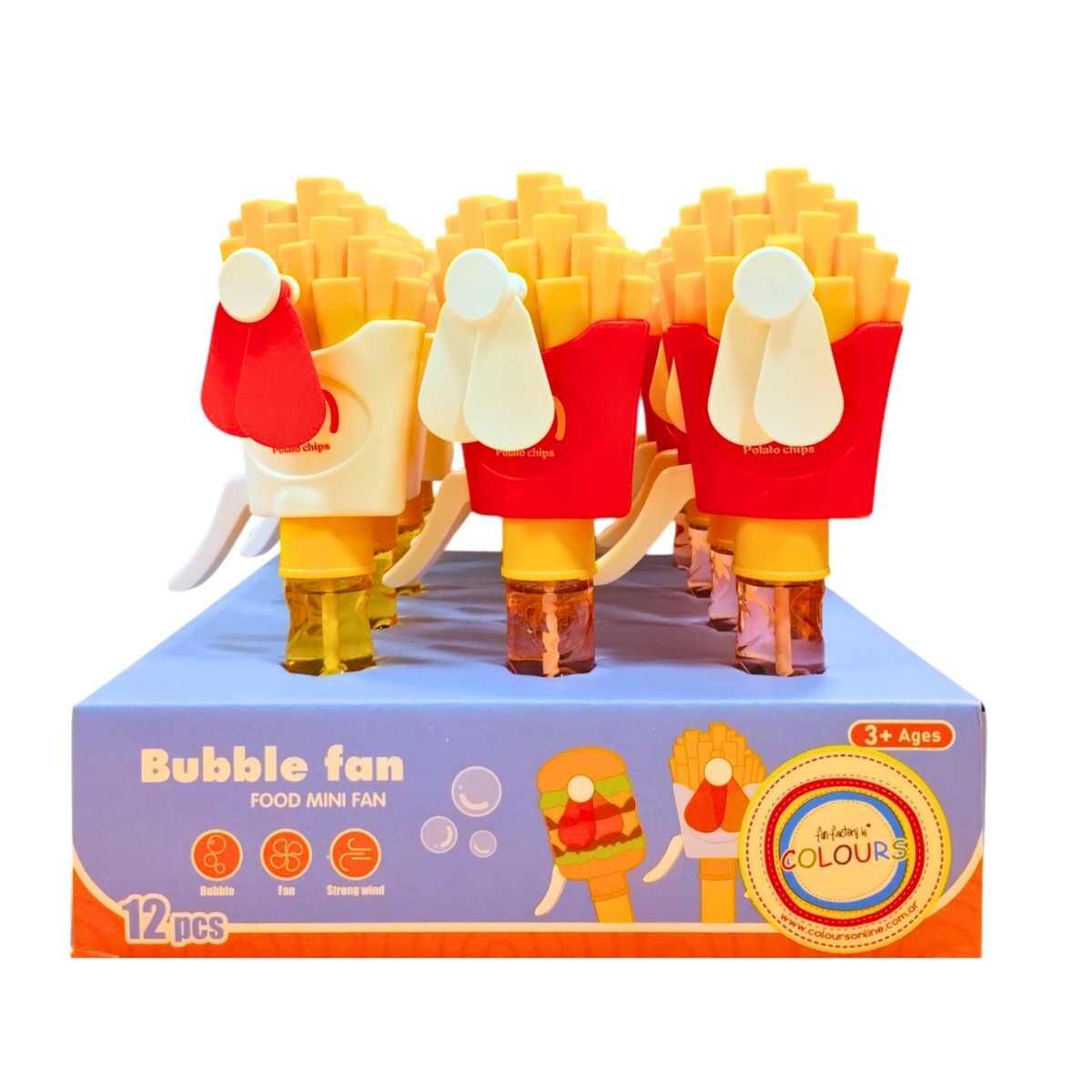 Ventilador de mano c/burbujero Papas Fritas