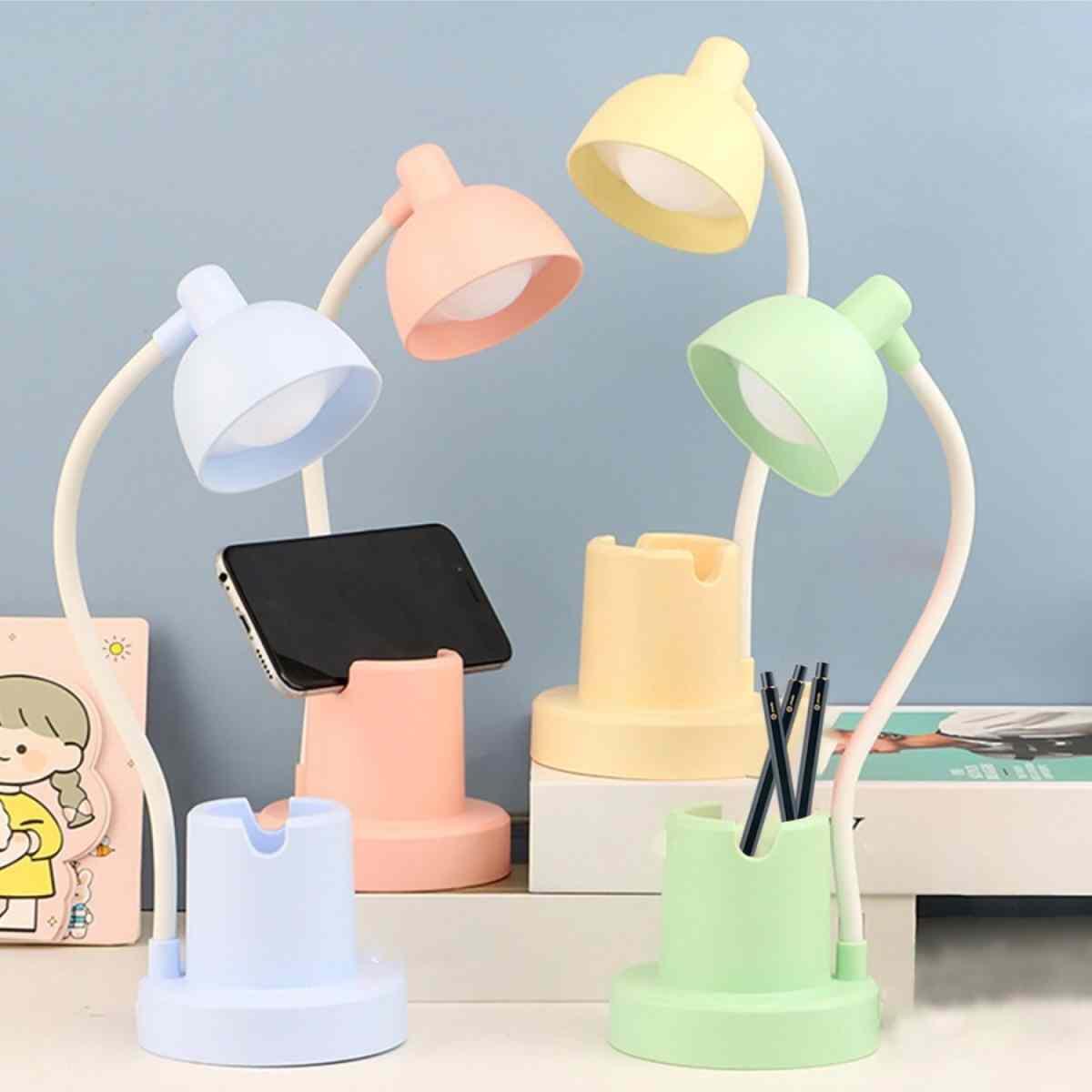 Lampara de escritorio c/portalapiz y porta celular varias Intensidades de luz USB