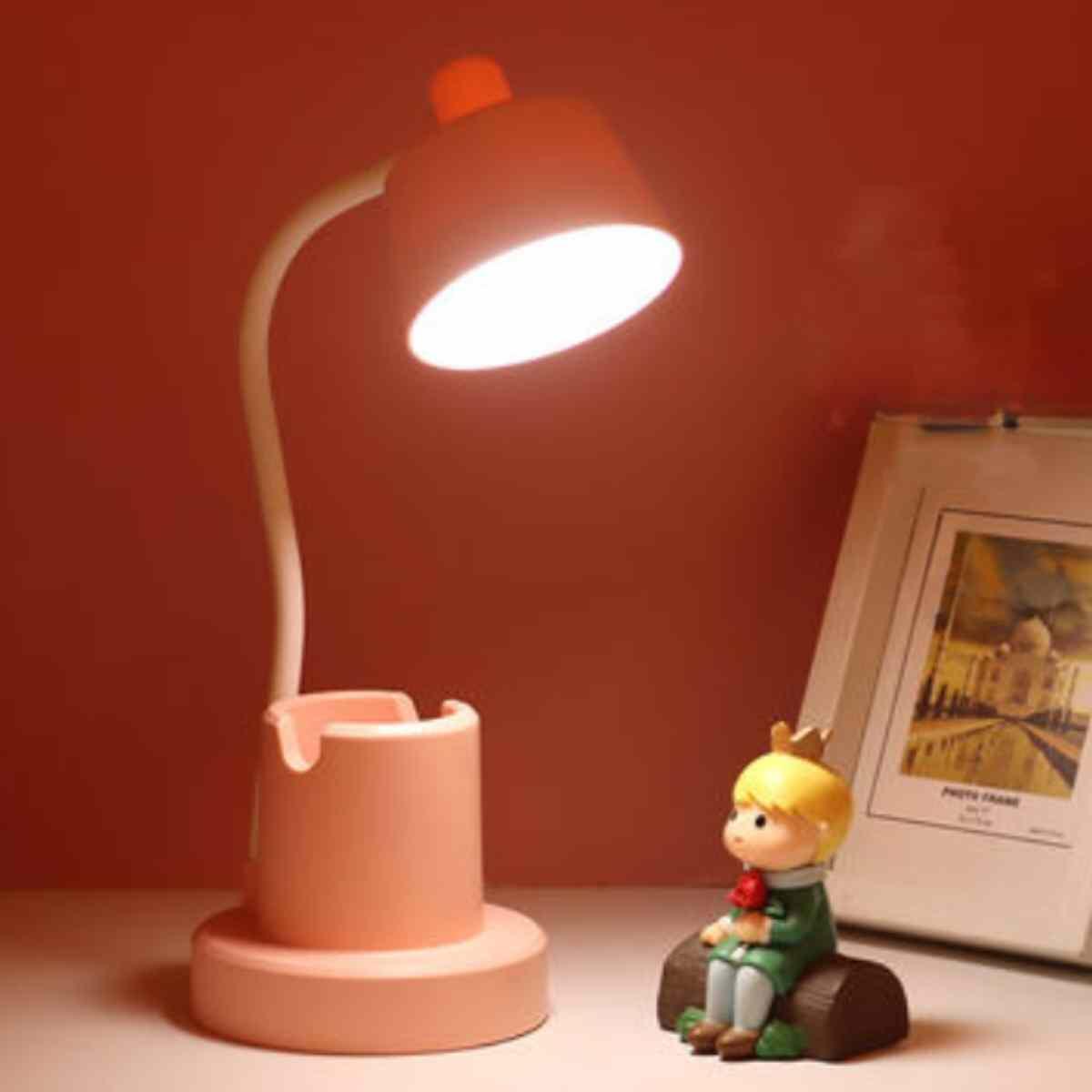 Lampara de escritorio c/portalapiz y porta celular varias Intensidades de luz USB