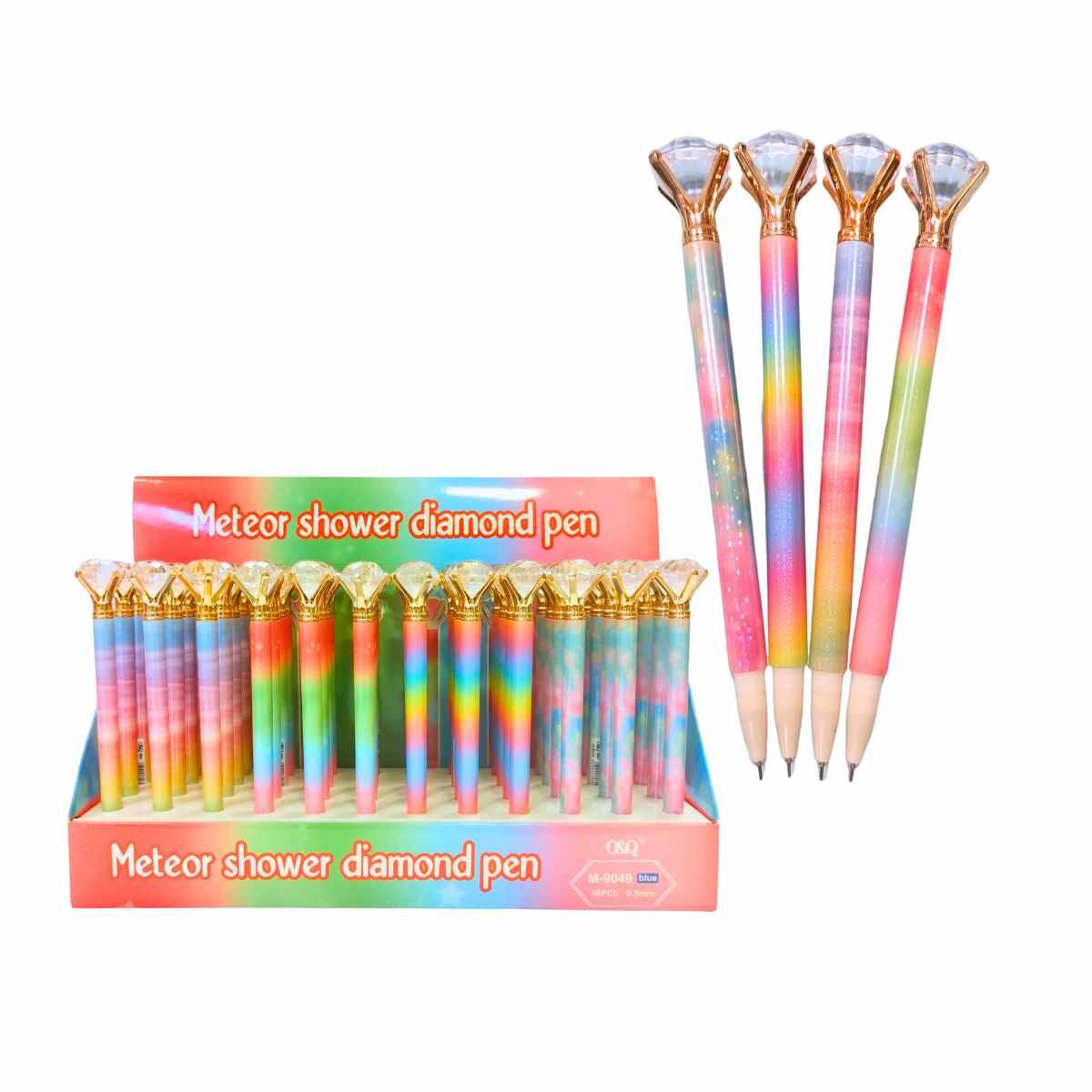 Boligrafo punta aguja degrade colores pasteles c/diamante