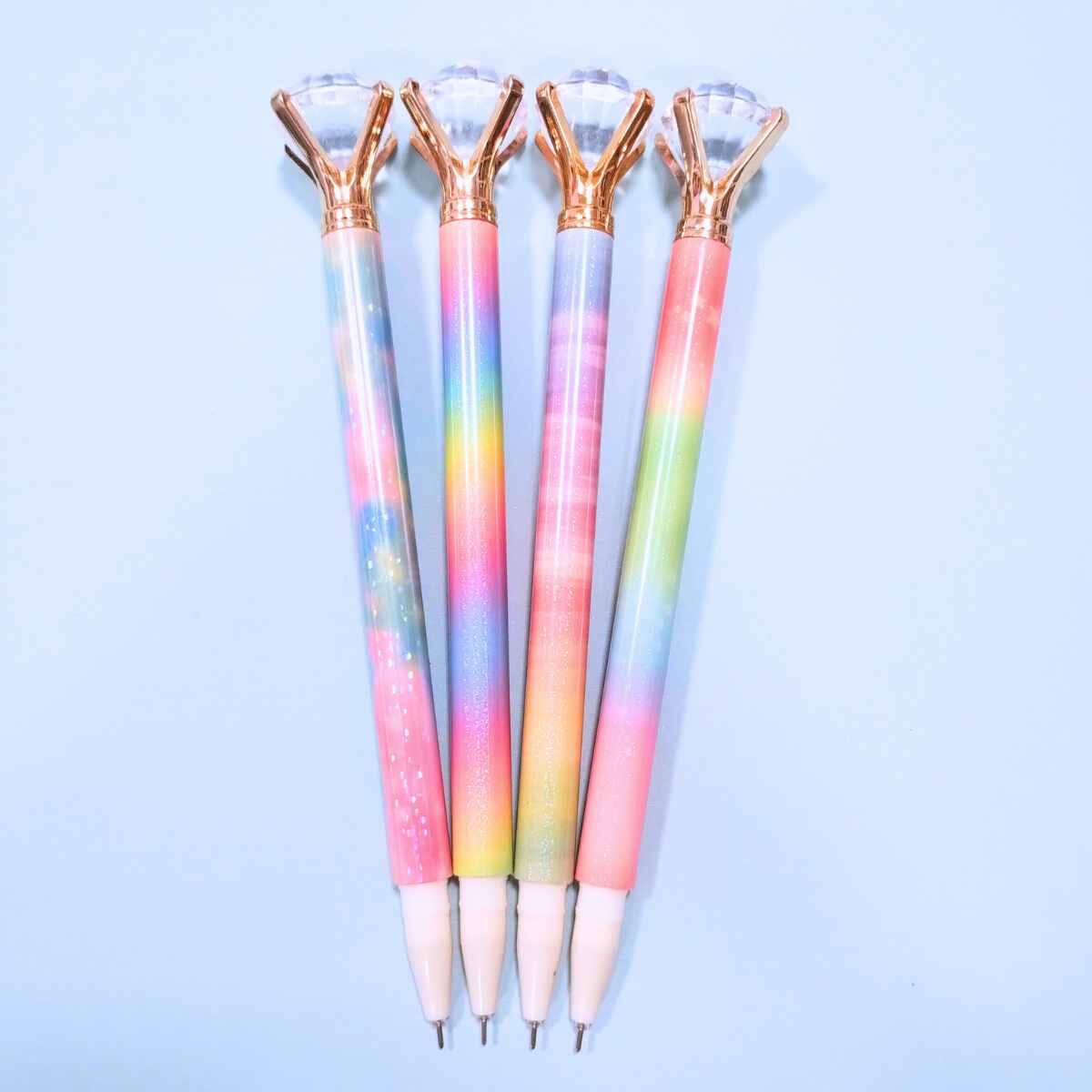 Boligrafo punta aguja degrade colores pasteles c/diamante